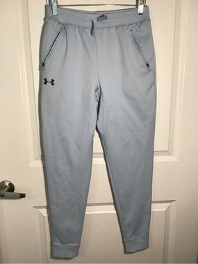 Under Armour Light Gray-Blue Athletic Joggers Size YLG